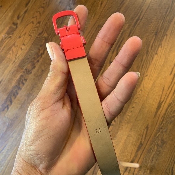 J.Crew Women's Belt Glossy Pink/Coral Patton Leather Sz M‎ 42" Long READ - Picture 9 of 11